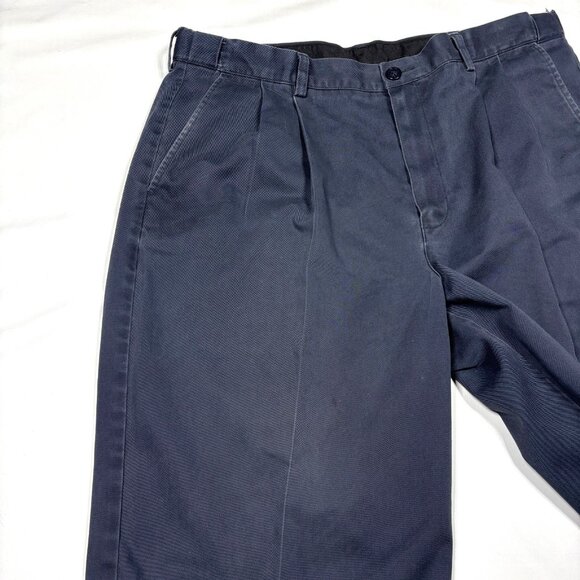 Lot of 2 LL Bean Comfort Waist Chino Pleated Pants Slacks Blue / Gray Mens 38x30 - Picture 16 of 16